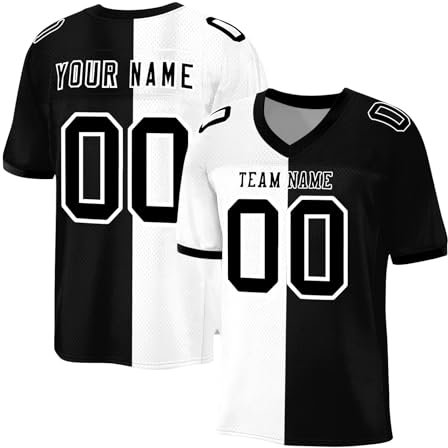Personalisiertes American Football Trikot Benutzerdefinierte Herren Sporthemden Trikot Personalisierte Fußballtrikots mit Namen Nummer Atmungsaktiv Fußball Shirt für Frauen Männer Jugend Kinder,S~7XL