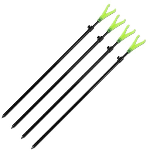 4 Stück Rutenhalter Bankstick Rutenständer mit V-Rutenauflage Alu 75-120cm