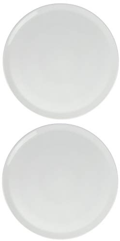STEINWOHN Juego de 2 platos XL para pizza de 33 cm de diámetro, porcelana premium, calidad gastronómica, fabricados en la UE, resistentes al lavavajillas y a los golpes