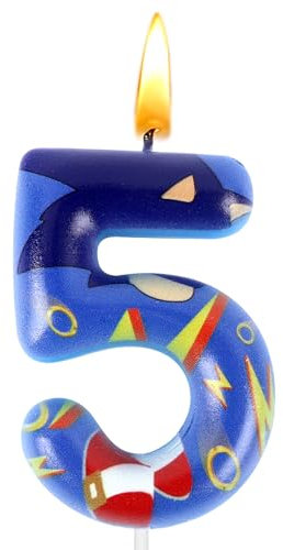 Vela Soni Número 5, Velas de Cumpleaños, Velas Soni 5 Años, Velas Temáticas 3D, Artículos para Fiestas, Decoración de Pastel, Niños y Niñas, Aniversarios, Fiestas Infantiles, Baby Showers