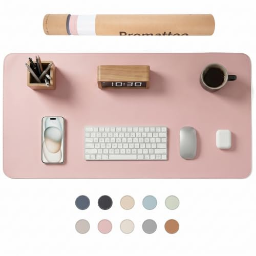 PROMATTOO XXL Schreibtischunterlage aus veganem Leder – Rutschfest, geruchsfrei & wasserabweisend – Edle Laptop-Matte mit Geschenkverpackung für Büro, Homeoffice & mehr – Keine störenden Kanten!