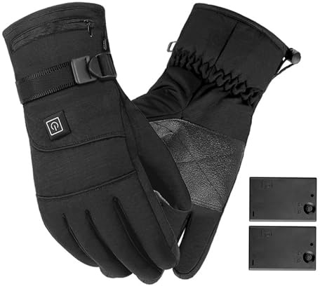 Furtryvl Battery Operated Heated Gloves | 3.7V Electric Heating Mittens Battery Powered with 3 Temperature Levels,Fast Heating Thermal Gloves For Winter Hiking, Camping, Cycling