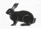Half a Donkey Geschirrtuch aus Baumwolle, Motiv The Black Rabbit