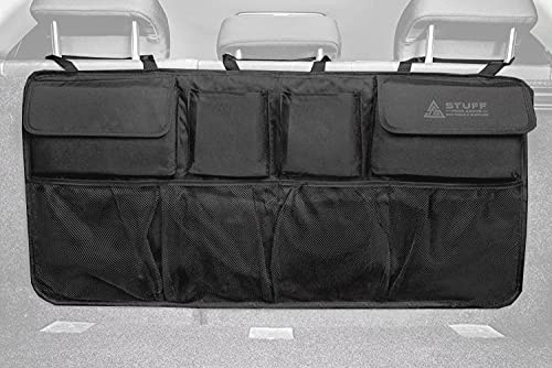 stuff from above Auto Organizer für den Kofferraum - Perfekter Halt durch starken Klett an Rückseite - [84x46cm] - Kofferraum Tasche für Zubehör - Aufbewahrungstasche für kfz - Aufbewahrung - car