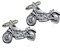 Giftsforall FT253 Manschettenknöpfe, Motorrad, 3,5 x 1,8 cm, aus feinem englischen Zinn, 2 Stück