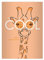 2 personalisierte Beyond Cool DIN A4 Schulhefte, Rechenhefte mit Sonnenbrillen Giraffe, orange Lineatur 23 (kariertes/rautiertes Heft 16 Blatt/32 S.) Notizheft für Schule, Universität, Büro