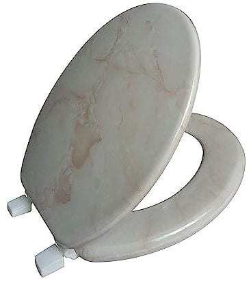 J&V Textiles Elongated Toilet Seat with Easy Clean & Change Hinge (Beige)