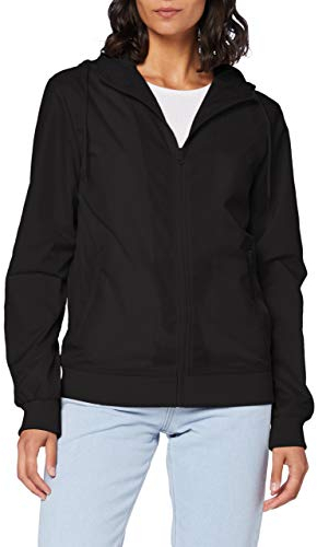 Build Your Brand Damen Ladies Windrunner Windbreaker, Black/Black, L EU