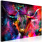 murando - Leinwand Bilder Tier Leinwandbild 1 tlg Kunstdruck modern Wandbilder Groß XXL Wohnzimmer Wanddekoration Design Wandbild Wand Bild - Highland Kuh bunt Farbflecken Abstrakt g-C-0335-b-a