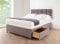 Grey Linen Look Divan Double Bed Frame with 20” Cubic Headboard | | Double Bed and Mattress Included Spring Memory Foam & 2 Storage Drawers