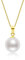 DENGGUANG 18K Gold Pearl Pendant Necklace Freshwater Cultured Single White Pearl Necklaces with 18 Silver Chain Jewellry Gifts for Women Bridesmaid, 9-10mm Yellow Gold