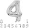 Unisun Number Balloons, 40inch Large Silver Number 4 Foil Mylar Helium Balloons for Birthday Party Celebration Decoration