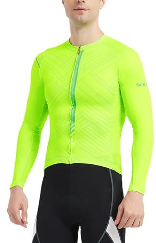 Santic Fahrradtrikot Herren Langarm Radtrikot Fahrradshirt Herren mit Taschen