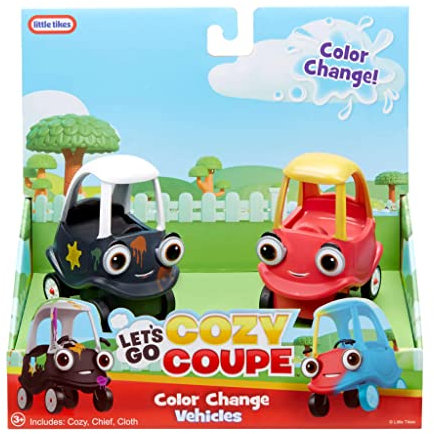 Little Tikes Let's Go Cozy Coupé - 2 Mini-Autos mit Farbwechsel zum Anschieben - Enthält 2 Autos mit Farbwechseleffekten - Geeignet für Kleinkinder ab 3 Jahren