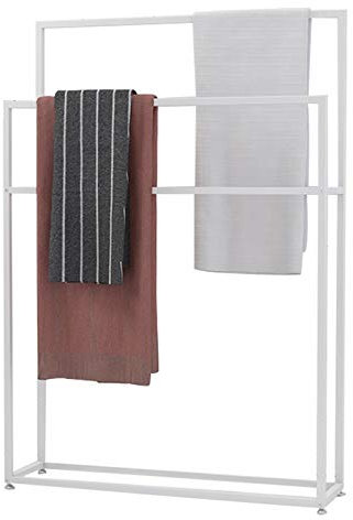 HODERDS Handtuchhalter, Freistehender Handtuchhalter Für Den Außenbereich, Badezimmer-Garderobe Für Pool, Küche, Schlafzimmer, Korridor/Withe/85X20X110