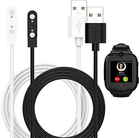Qoosea Ladekabel Magnetisches Ladegerät für Xplora XG02, IP68 Wasserdichtes Ladegerät Adapterkabel, Magnetisches Ladekabel USB Magnetisches Smartwatches Ladekabel [2 Stück]