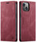 LOLFZ for iPhone 14 Wallet Case, Magnetic Flip Leather Case with RFID Block Card Slots Kickstand Shockproof Protective Cover Compatible with iPhone 14 - Red