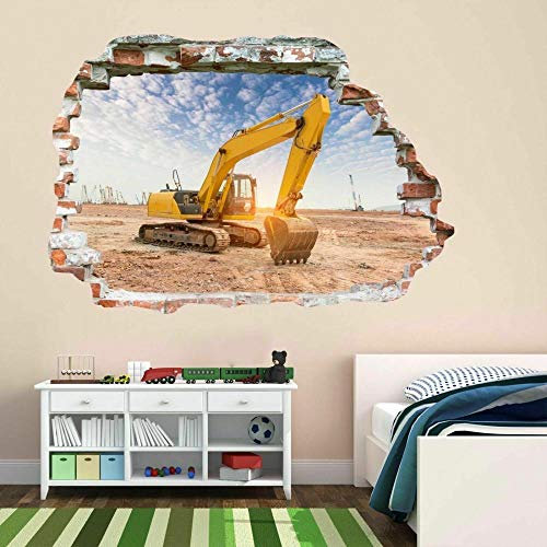 Bagger Baustelle Maschine Wandaufkleber Wandtattoo Tapete Bf1 Wandtattoo Poster Vinyl 60x90 cm