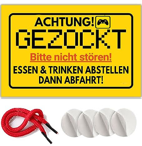 Gaming Zimmer Deko Schild - Partydeko Zocker Geschenkidee Deko Spielzimmer Schüler Türschild Zimmer Party - Teenager Geschenk Gamer Geburtstagsgeschenk Dekoration Jugendzimmer(30 x 20 cm)