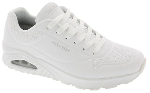 Skechers Men's Uno Stand On Air Sneaker, White Durabuck/Mesh, 9 UK