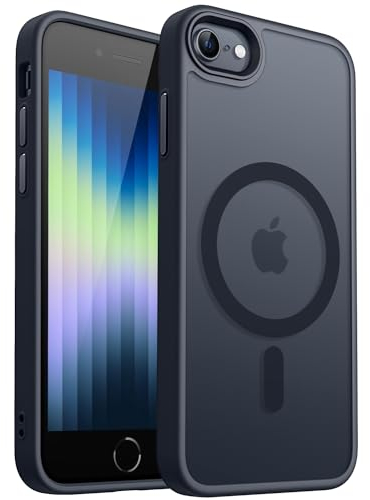 CANSHN Hülle für iPhone 8 / iPhone SE 2020/2022 Magnetisch kompatibel mit Magsafe, Matt Transluzente Handyhülle für iPhone 8 / iPhone SE 2020/2022 (Schwarz)