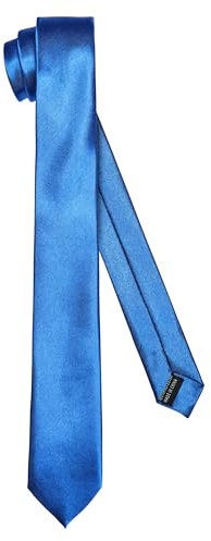 Ladeheid Klassische Herren Krawatte, glänzend, Perfekt für Büro & Festlichkeiten, Vielfältige Farben - Ideal für Geschäftsmeetings, Hochzeiten TMS-6 (150cm x 6cm, Marineblau)