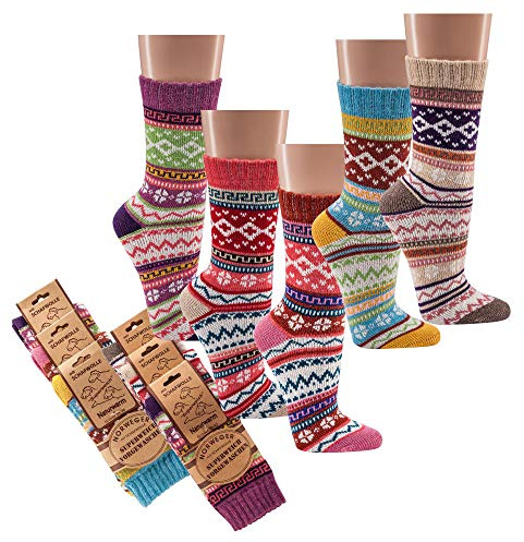 TippTexx 24 5 Paar bunte Norweger Socken Hygge mit Anti-Loch-Versprechen