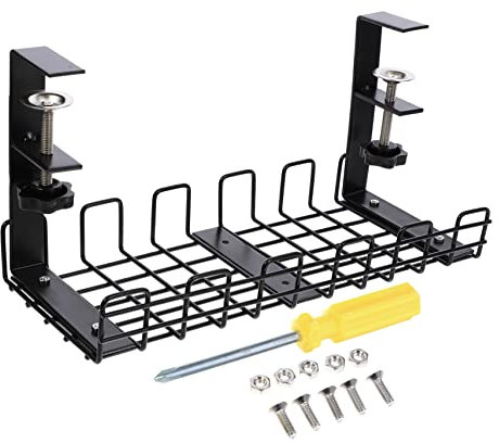 jojofuny under Desk Cable Storage Rack Sturdy Wire Organizer for Tidy Cords Premium Iron Material Easy Installation for Homes and Offices