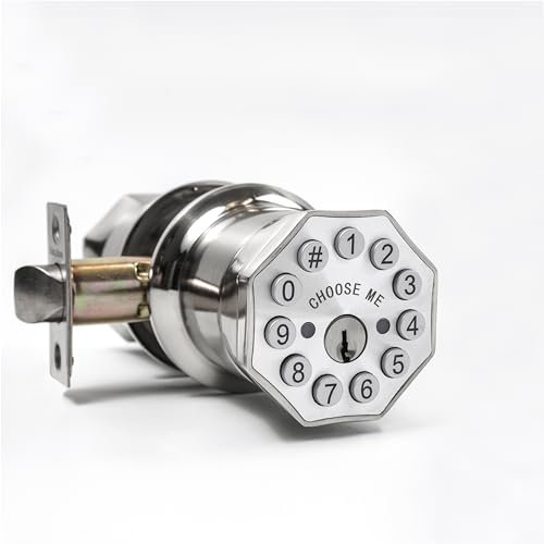 Türknauf mit Tastatur und Schlüssel, schlüsselloses Türschloss, intelligenter digitaler Knauf, Entriegelung durch Passcode/Schlüssel/USB-Backuplock, elektronischer Türknauf für Zuhause, Schlafzimmer,