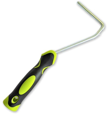 Quercos Farbwalzenbügel Softgriff | Lackierwalze Bügel für 10-12 cm Farbroller | Farbwalze Steckbügel 6mm Länge 27cm | Aufsteckbügel | Malerrollen-Bügel | Bügel für Farbrolle (B)