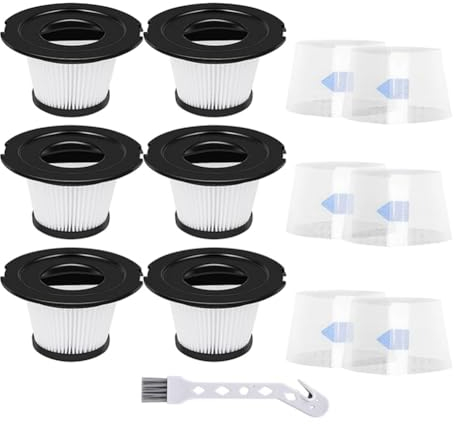 HEPA-Filter mit Siebfilterung, Ersatzfilter, kompatibel mit für Moosoo K17 A18 schnurlosen Staubsaugern, 6 Stück