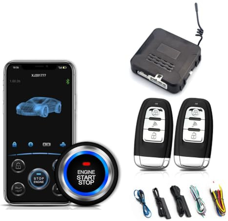 Tyatocepy Fahrzeug Mobiltelefon Fernbedienung Motor Starten One Button Start Stopp Kunststoff Autozubehör Autostart Keyless Entry System Zentralverriegelung