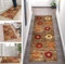 ZUZEKU Abstrakte Läufer Flur Küche Waschbar rutschfest 90X100cm Vintage Braun Orange Rot Lang Küchenteppich Flurteppich Teppich Fur Korridor Wohnzimmer Schlafzimmer Meterware Anpassbar