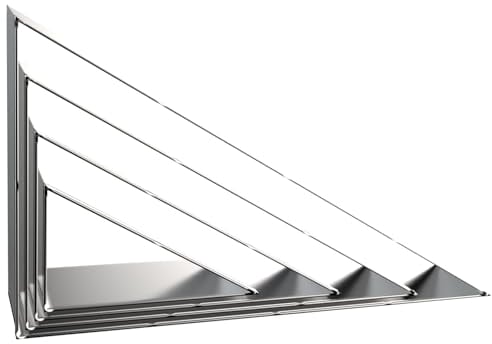 QAAQS Cookie Cutters, 30/60 Degree Triangle Set - 4 Piece Stainless Steel, 5-2 inch Half Rectangle Right Angle Geometric Shapes - Rust-Resistant, Durable, Safe & Easy to Clean