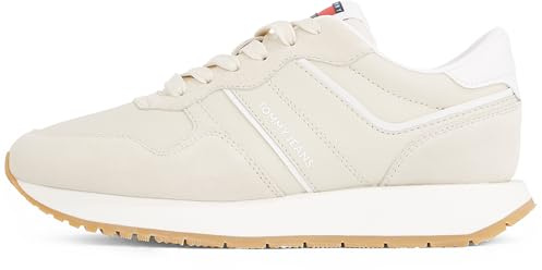 Tommy Jeans Damen Runner Sneaker Eva Retro aus Wildleder, Elfenbein (Newsprint), 41