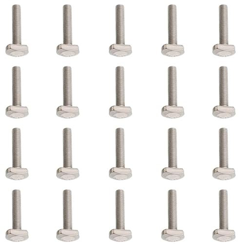 20 Stück M8-T-Bolzen, Karbonstahl-Schraubbolzen, europäischer Standard-T-Schlitz 25 mm