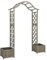 Iiaky Garten-Pergola mit Blumenkasten Grau Massivholz Tanne Rosenbogen Mit TüR Pergola Holz Rankhilfe PflanzküBel Mit Rankgitter BlumenküBel Mit Rankgitter