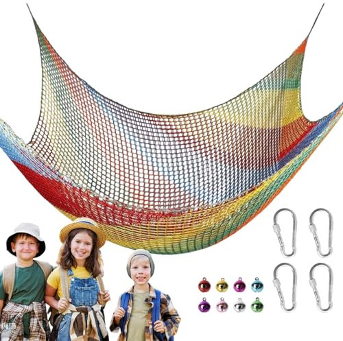 Kletternetz, Kletternetz - Kletternetz | Sicherheitsnetz für Kinderspiele, mehrfarbige doppellagige Netzbrücke für