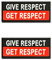 2 Stücke Give Respect Get Respect Taktisch Patch Emblem Aufnäher Fun Lustig Achtung Patch für Kleidung Rucksack Uniform Weste Jacke Hundegeschirr Cosplay CS Biker Moto