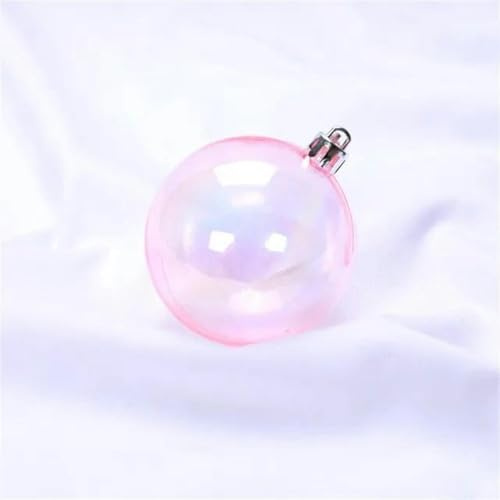 Lot de 10 Boules de décoration de Noël Transparentes, Roses et Blanches, colorées, pour fête d'anniversaire, Mariage, 4/5/6 cm, Rose, 5 cm