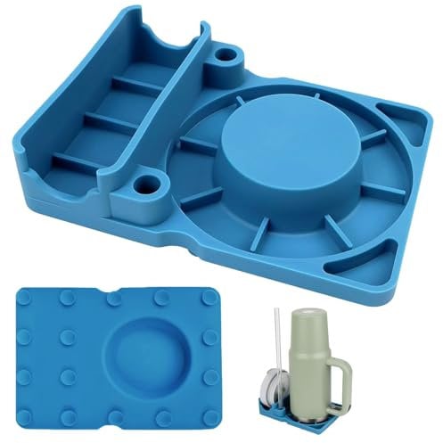 Bcuuozeeing Escurreplatos para Stanley Cup 30/40 oz, soporte para botellas de silicona para colocar Stanley Cup, pajita y tapa, soporte para botellas, accesorios para taza Stanley