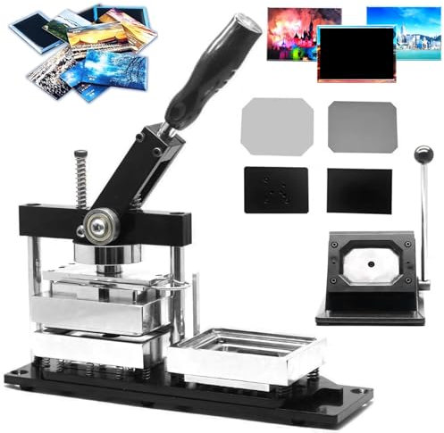 HNBYLMM Photo Magnet Making Machine, 80X53mm Quadratische Fotomagnet Maker Maschine mit 100 Verbrauchsmaterialsätzen, Kühlschrankmagnet-Knopfherstellungsmaschine, für die DIY-Abzeichenherstellung
