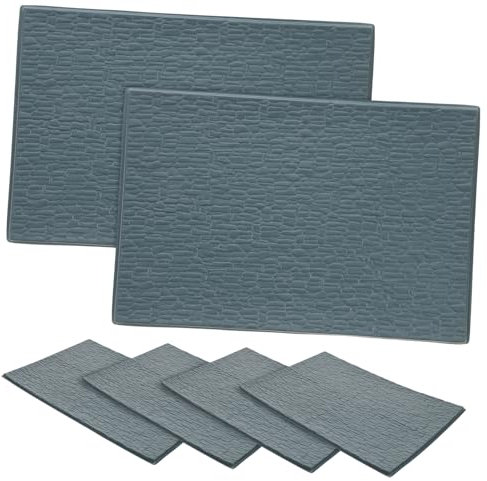 IMIKEYA Miniatur Dachziegel Modell 6 Stück Selbstgemacht Grau PVC Basismaterial Für Sandtisch Mikrolandschaft Bauzubehör Kinder Basteln Sandkasten Dekoration