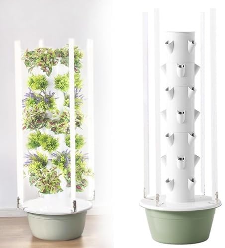 YLANMEI Hydroponics Growing System Vertical Tower, Automated Aeroponics Indoor Tower Garden with LED Grow Lights, Aquaponics Growing Kits Herb Garden,9Layer