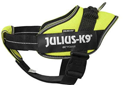 IDC Powair Hundegeschirr, Größe: XL/2, Neon + JK9 Powair Druckverteilerpad, Größe: L-XL, Neon
