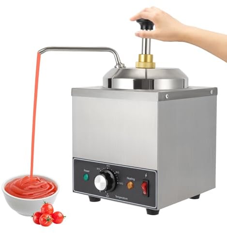 Dispenser di cioccolato con pompa, scaldabagno in acciaio inox, capacità 2 l, temperatura regolabile 30-110 ℃, ideale per caffè, snack bar e ristoranti per conservare salse e cioccolato