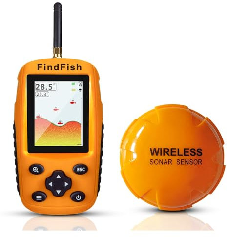 STRAFBRG Sonar de pêche Portable, capteur sans Fil Rechargeable,Détecter la sensibilité