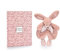 DOUDOU ET COMPAGNIE - Lapin Doudou Rose – Peluche Ultra Douce avec Foulard Fleuri – Doudou Plat Bébé Fille dès la Naissance – Garantie Doudou Perdu – Idée Cadeau - DC4146