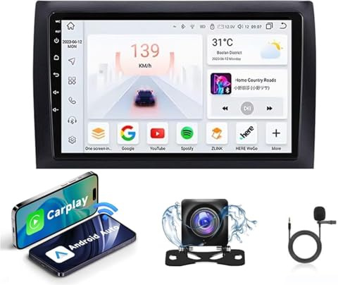 Autorradio Android 15 voor Fiat Stilo 2002-2010| Radio con pantalla táctil capacitiva de alta calidad | CarPlay/Android Auto | Navegación GPS | Bluetooth | Cámara de reversa | Plug and Play