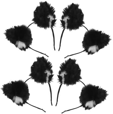 LIFKOME 4 Pièces Fox Ear Headbands Furry Faux Fur Animal Ears Headband For Women Cute Party Costume Accessories For Halloween Masquerade Events